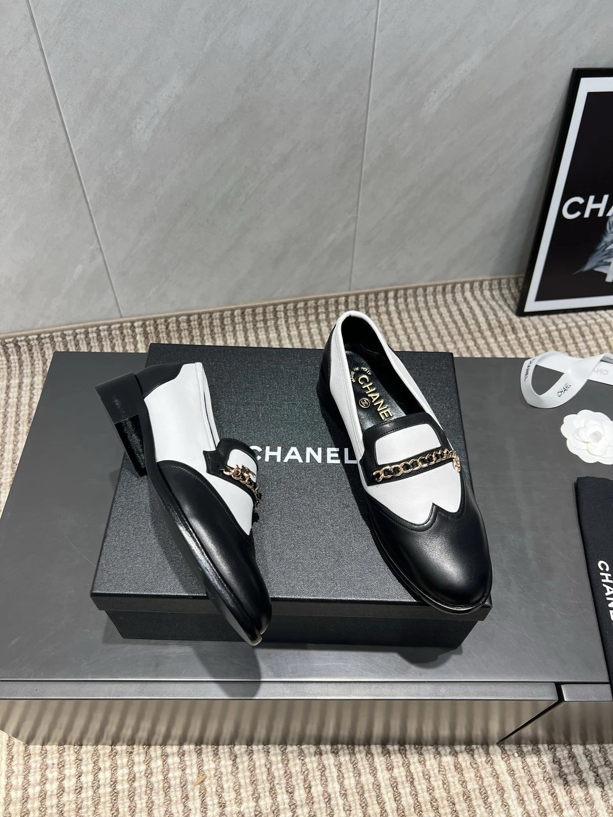 샤넬 골드 체인 로퍼