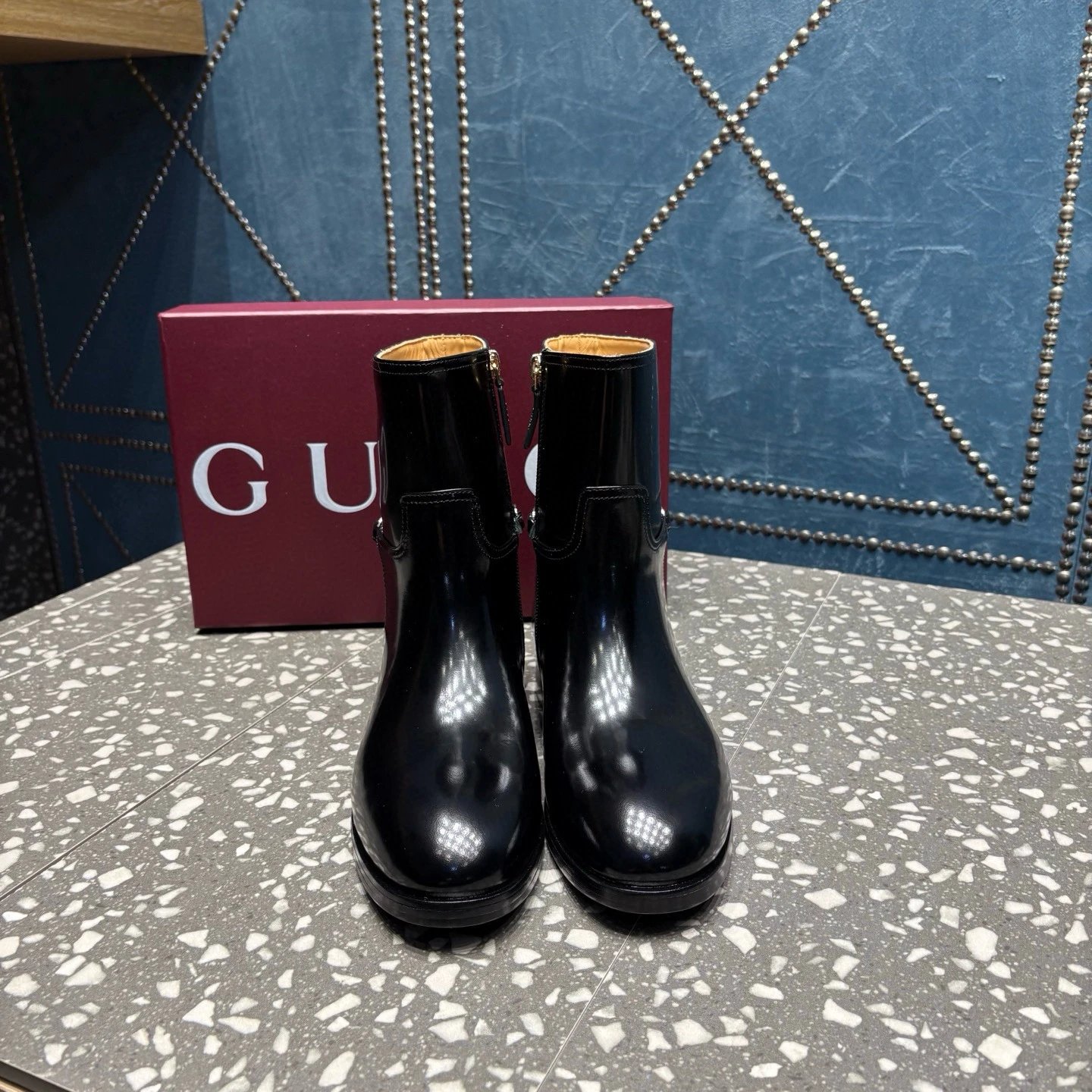 구찌 슬림 홀스빗 부츠 블랙 레더