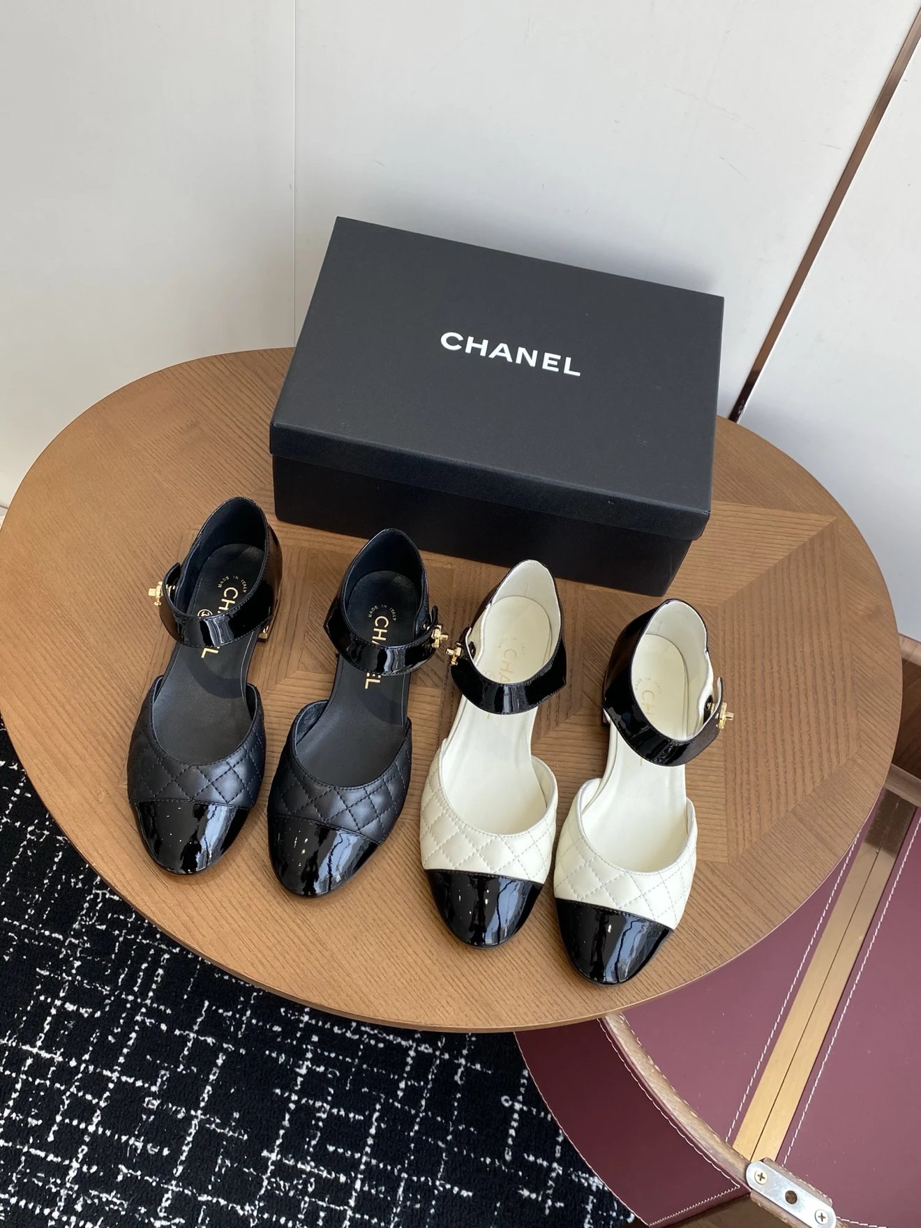 샤넬 턴락 메리제인 플랫 슈즈