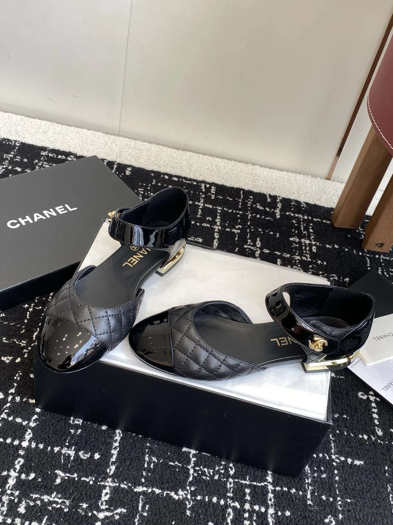 샤넬 턴락 메리제인 플랫 슈즈