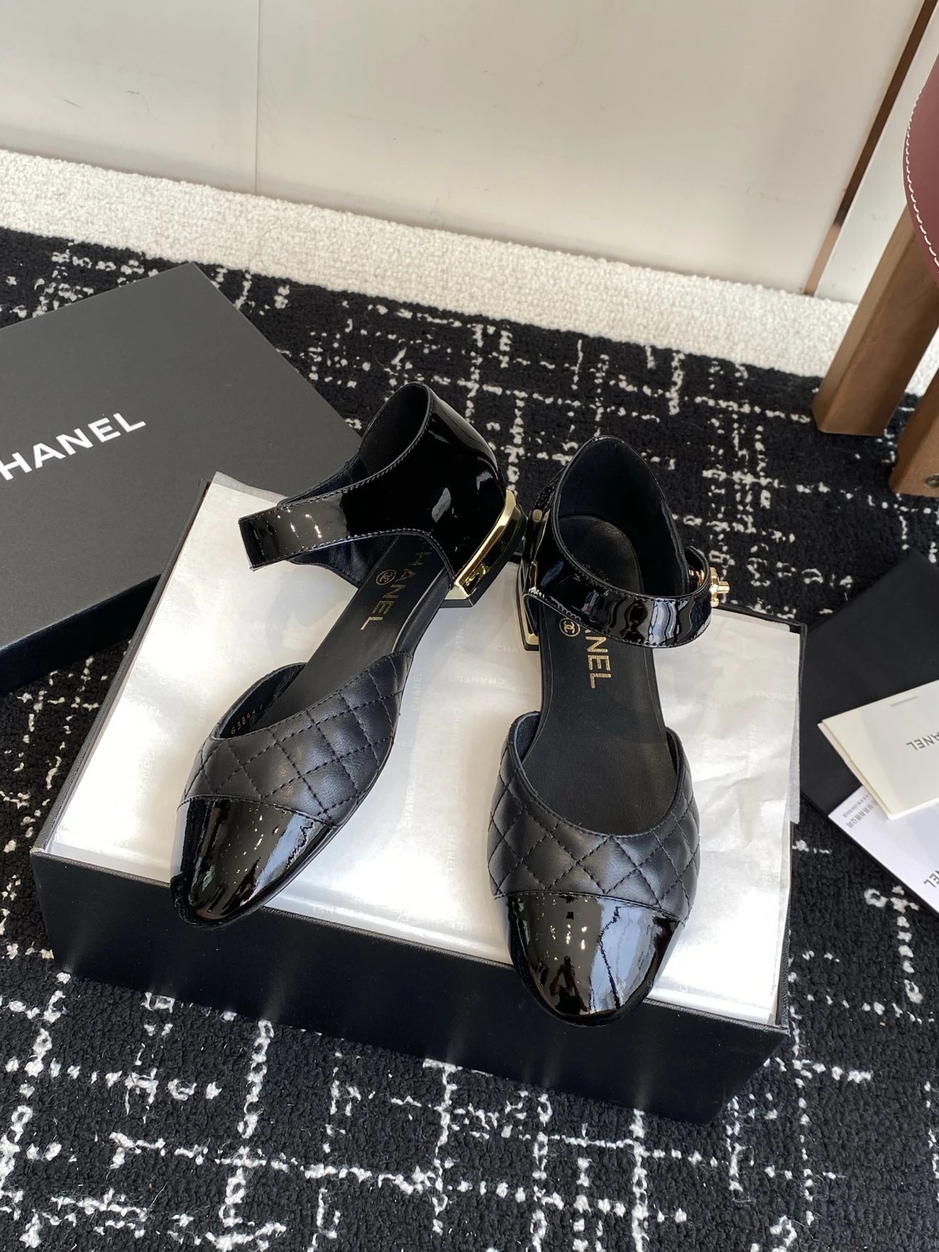 샤넬 턴락 메리제인 플랫 슈즈