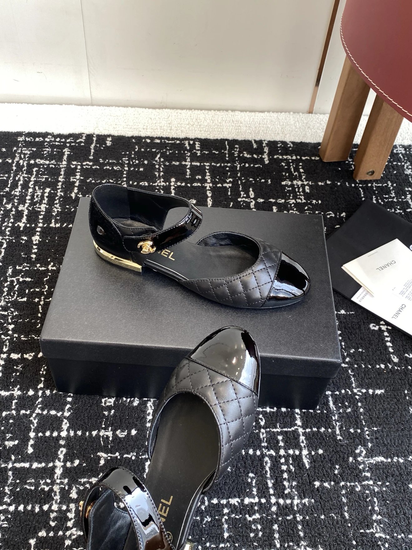 샤넬 턴락 메리제인 플랫 슈즈