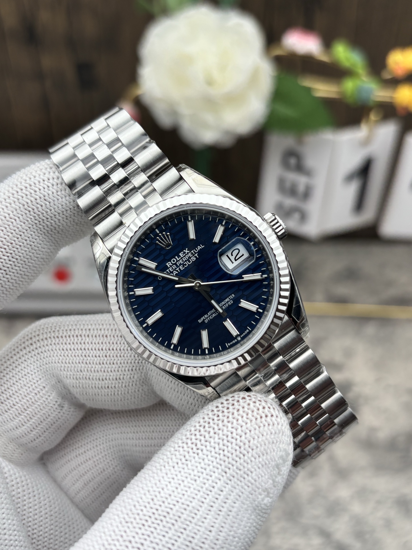 롤렉스 데이 저스트 브라이트 블루 쥬빌리