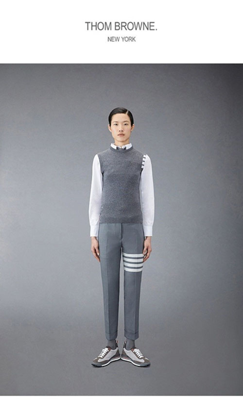 톰브라운 캐시미어 슬리브리스 4-Bar 니트 나시