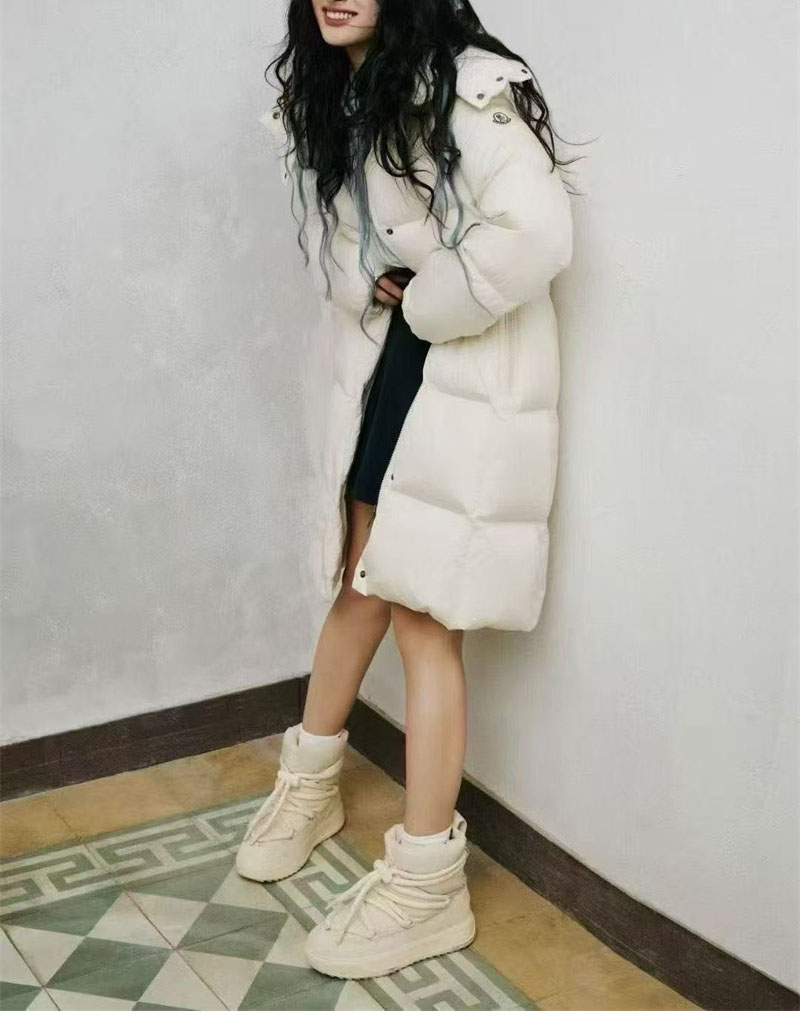 몽클레어 Litte 리뜨 스퀘어 퀼팅 후드 롱 다운 패딩 자켓