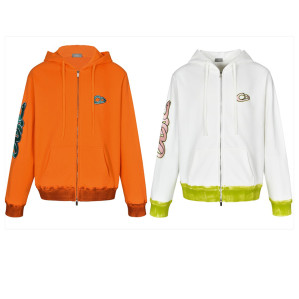 디올 x KAWS 로고 후드 집업