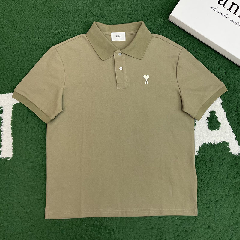 아미 드 꾀흐 화이트 하트 반소매 폴로 셔츠