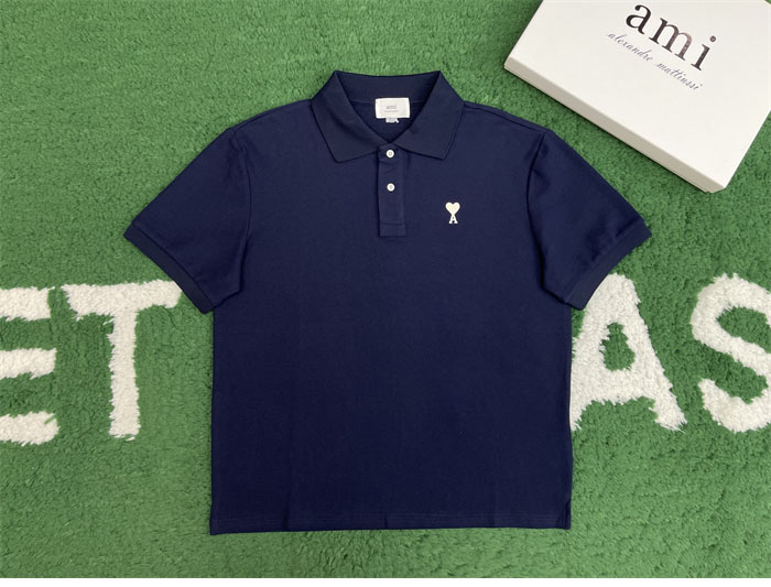 아미 드 꾀흐 화이트 하트 반소매 폴로 셔츠