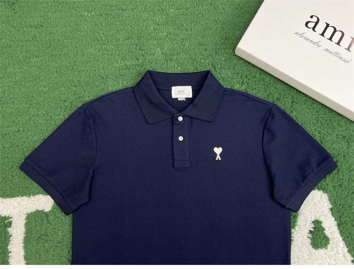 아미 드 꾀흐 화이트 하트 반소매 폴로 셔츠