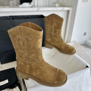 샤넬 24P CC로고 카우보이 스웨이드 부츠