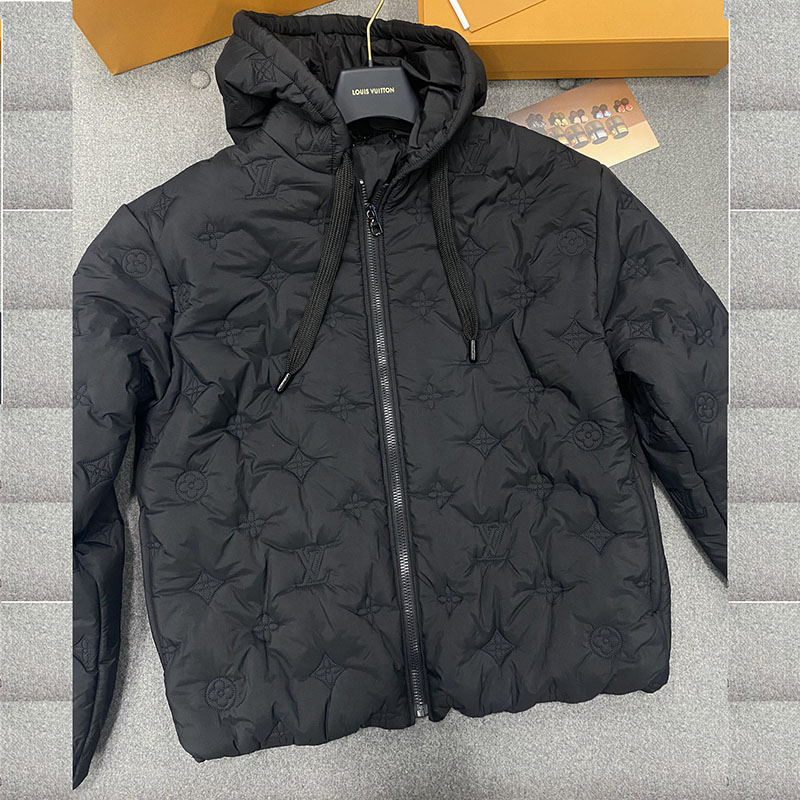 루이비통 모노그램 퀼티드 후디 블루종