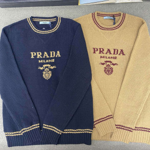 프라다 로고 울 캐시미어 니트 스웨터