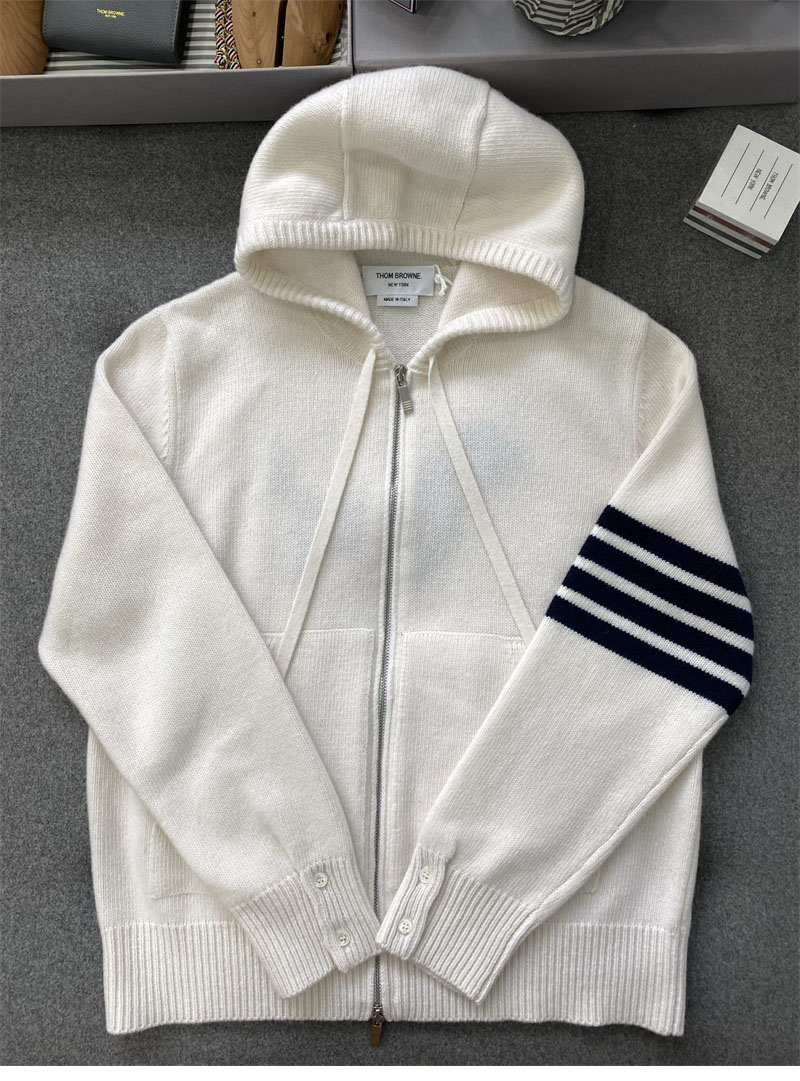 톰브라운 사선완장 4-Bar 클래식 울 후드 집업