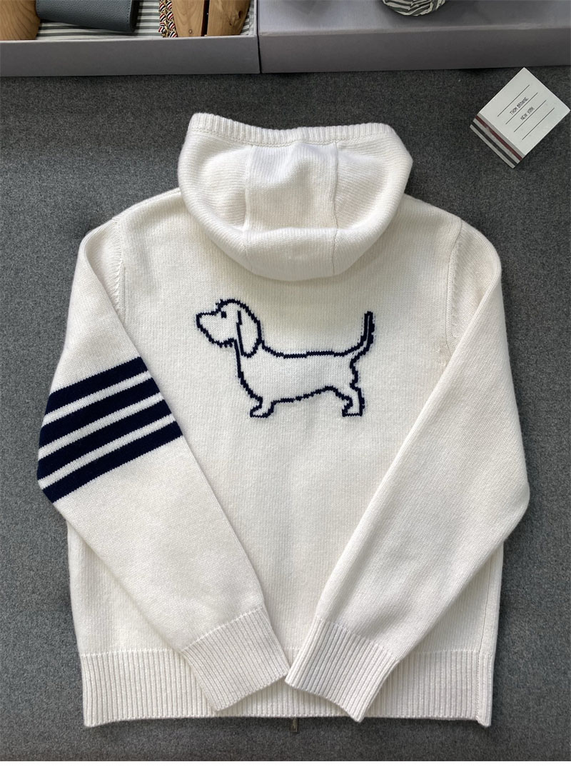 톰브라운 사선완장 4-Bar 클래식 울 후드 집업