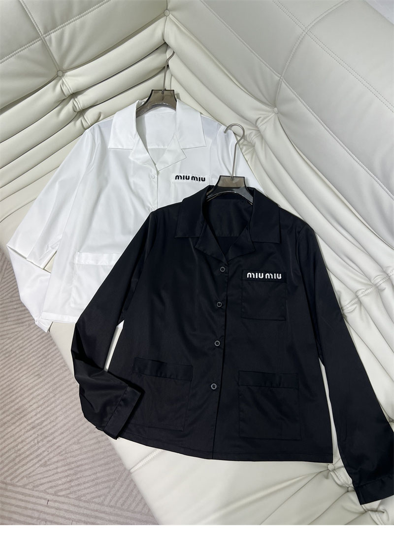 미우미우 빅포켓 카라 오버 셔츠 2컬러