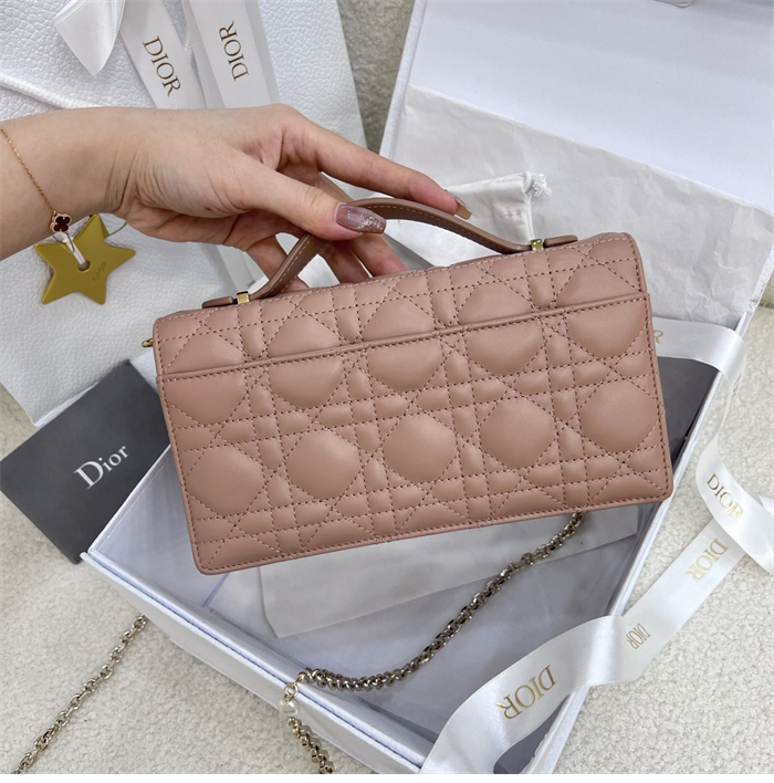 디올 미스 디올 미니 체인백 로제 데 벤츠 까나쥬