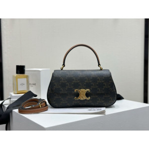 Celine Teen Lola Triomphe Canvas and Calfskin