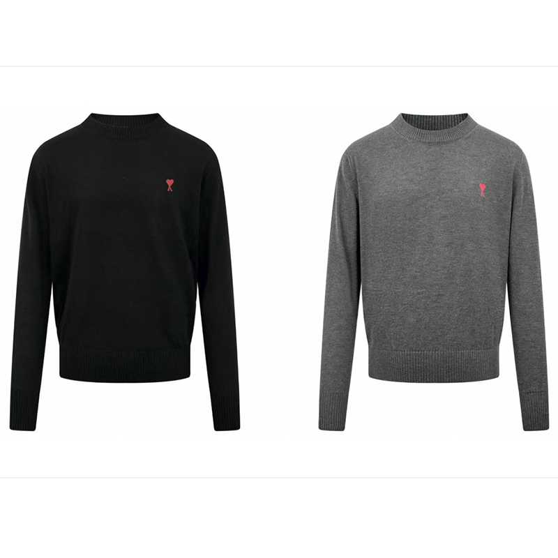 아미 스몰 하트 로고 니트