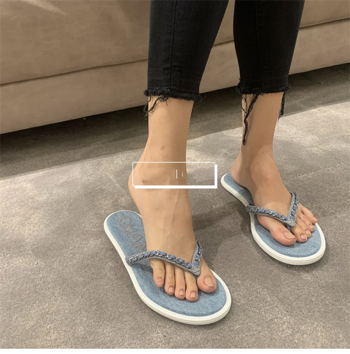 샤넬 CC로고 체인 플립플랍 슬리퍼