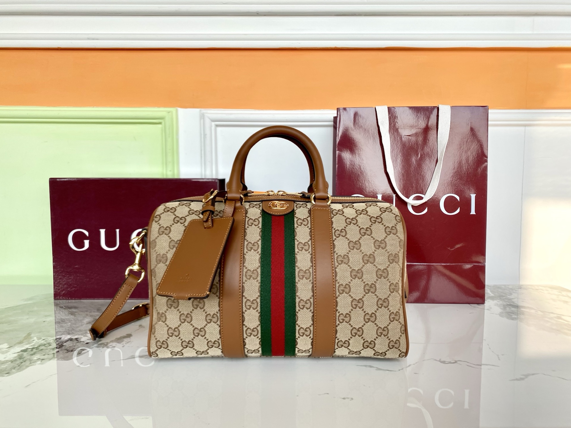 구찌 오피디아 미디움 보스턴백