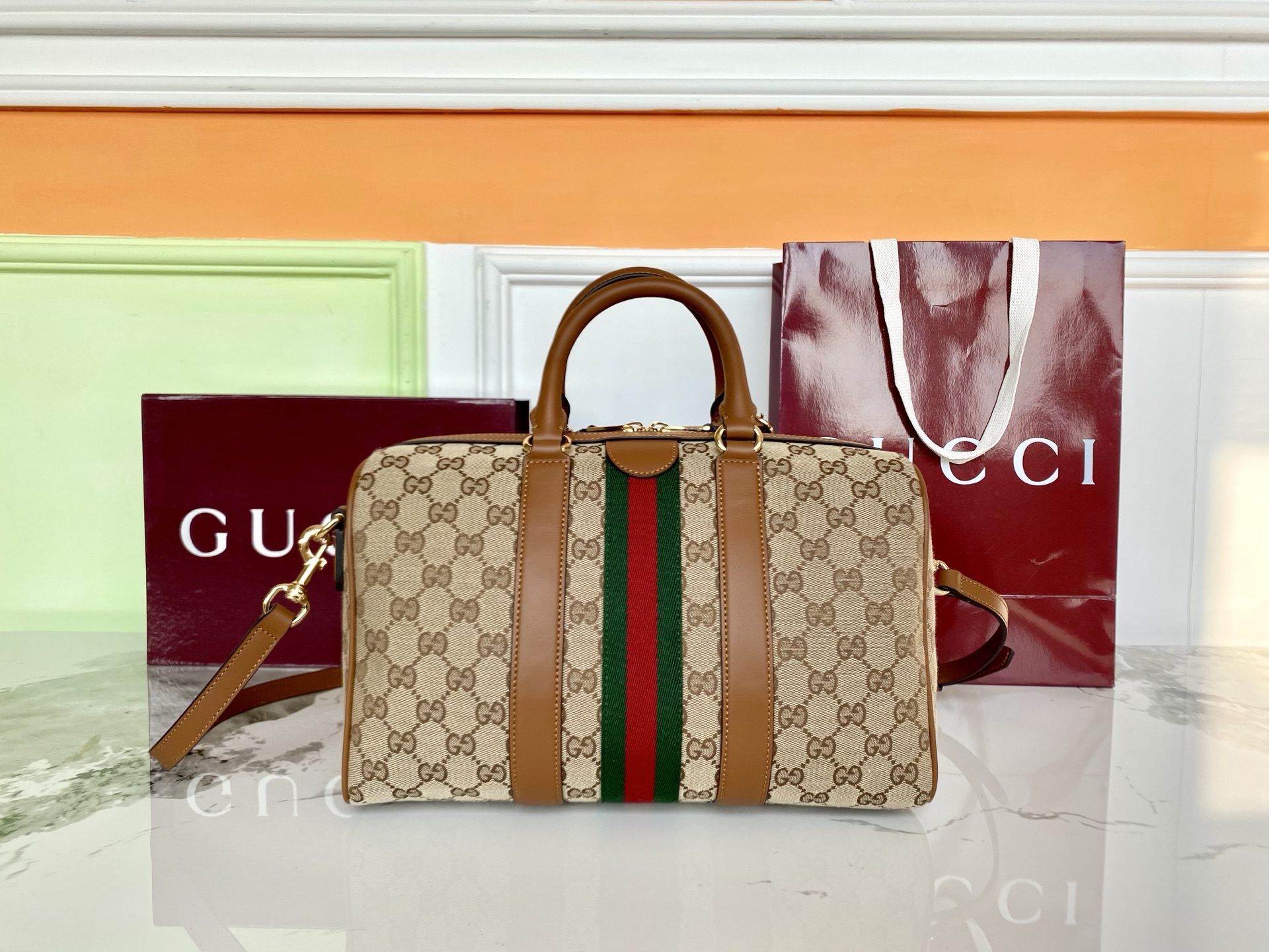 구찌 오피디아 미디움 보스턴백