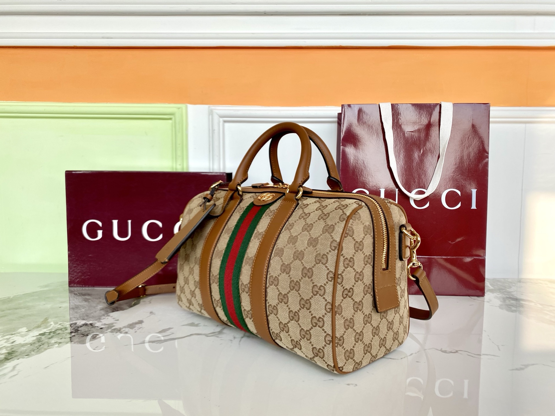 구찌 오피디아 미디움 보스턴백