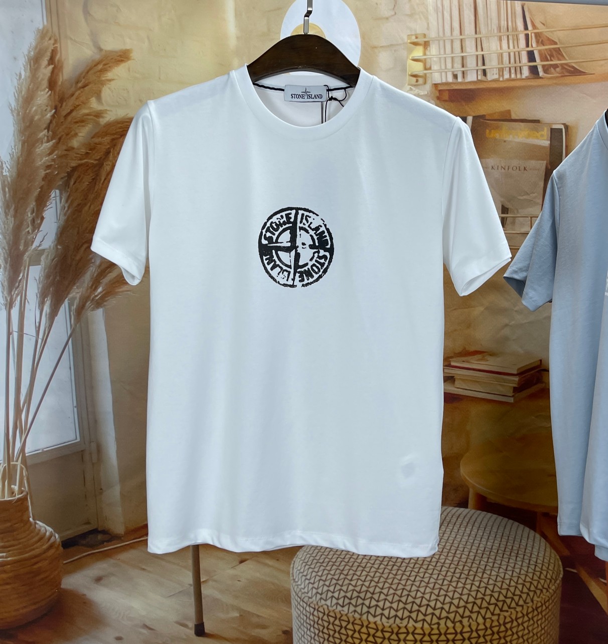 스톤아일랜드 코튼 저지 스템프 로고 티셔츠