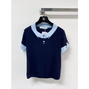 디올 벌 자수 배색 셔츠