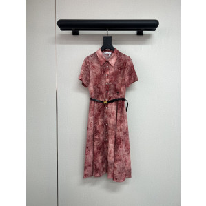 디올 미드 렝스 벨티드 셔츠 드레스