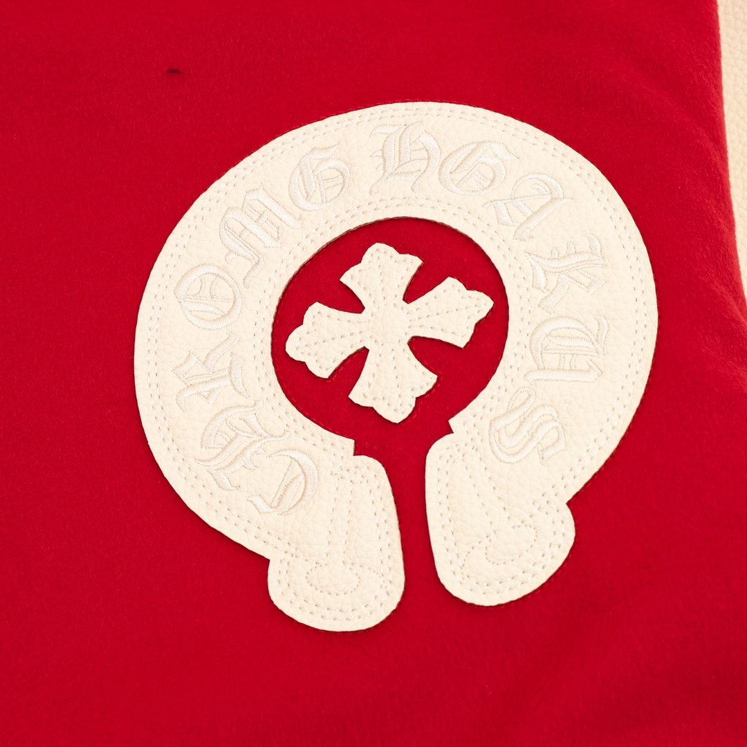 크롬하츠 크로스 패치 레터맨 바시티 자켓