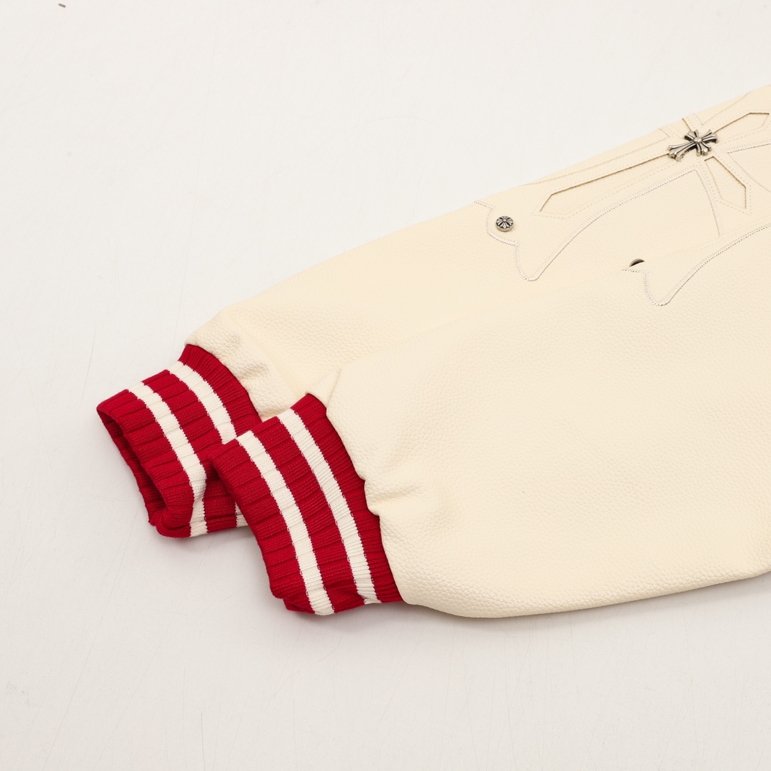 크롬하츠 크로스 패치 레터맨 바시티 자켓