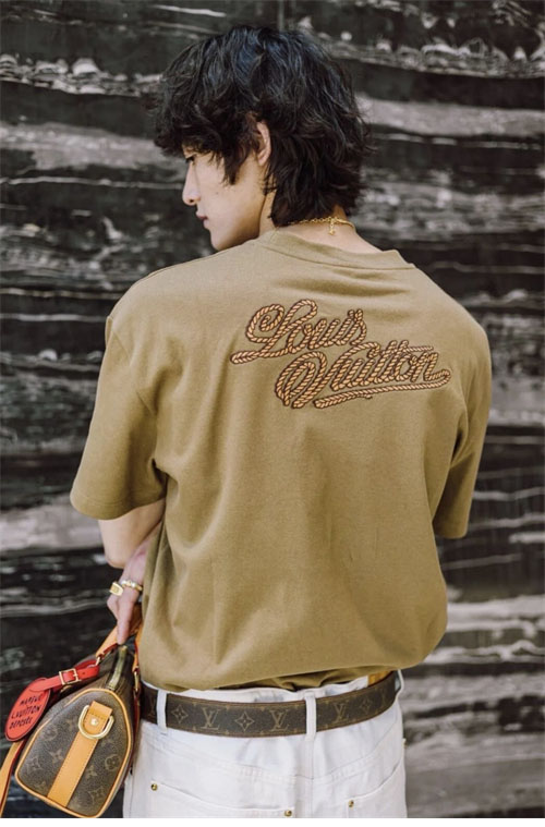 루이비통 러버 LV 로프 로고 시그니처 코튼 티셔츠