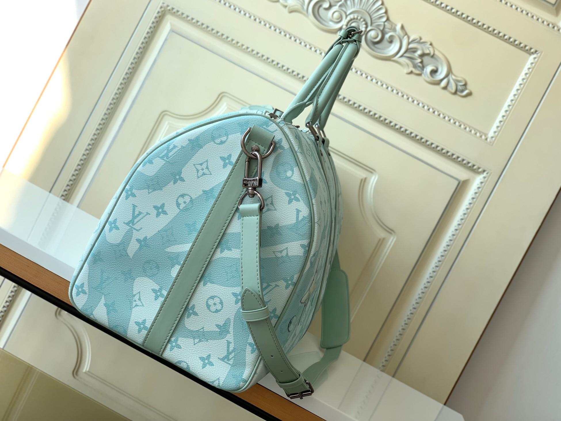 Louis Vuitton Keepall Bandouliere 50 Aqua Garden