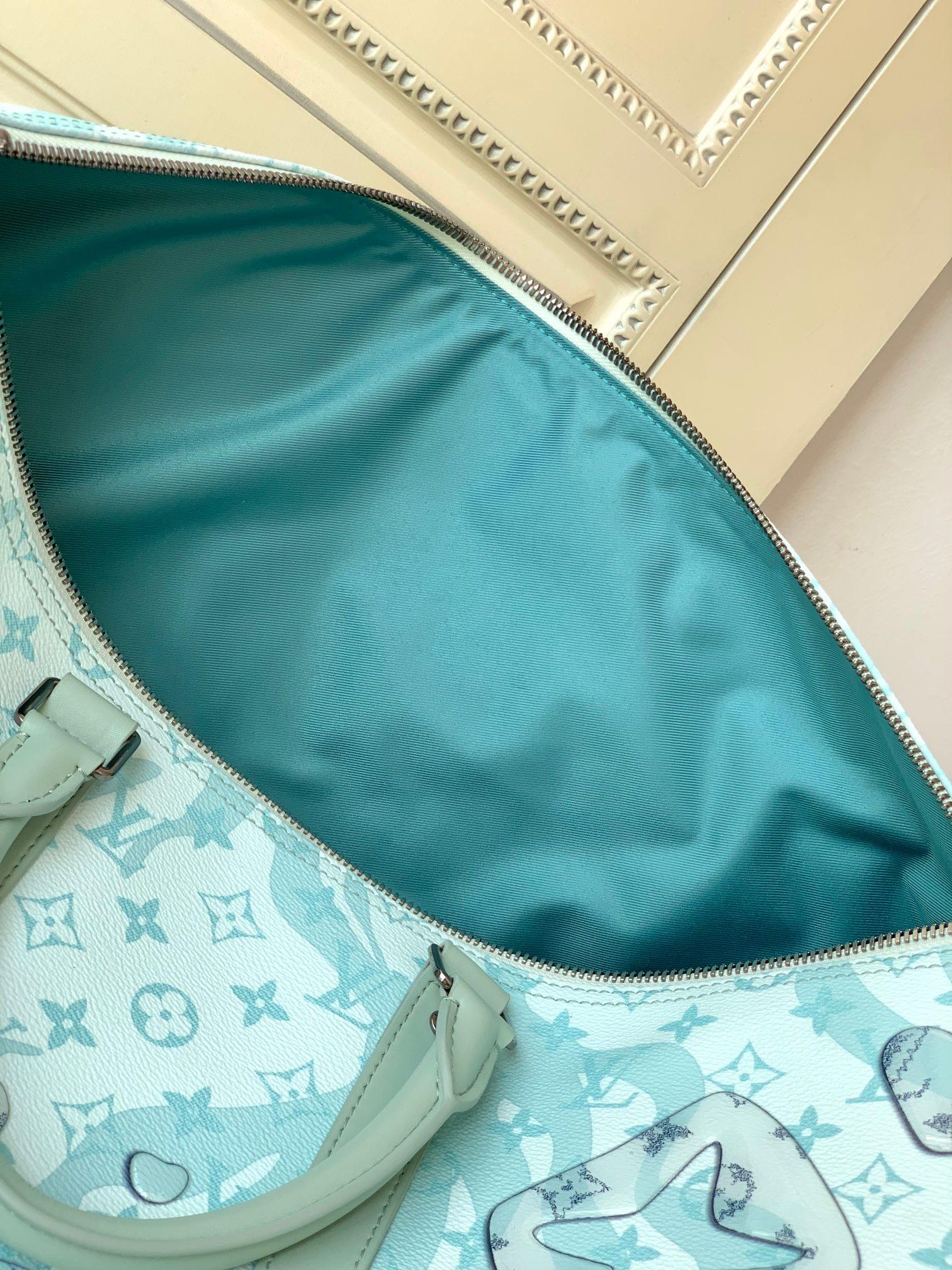 Louis Vuitton Keepall Bandouliere 50 Aqua Garden