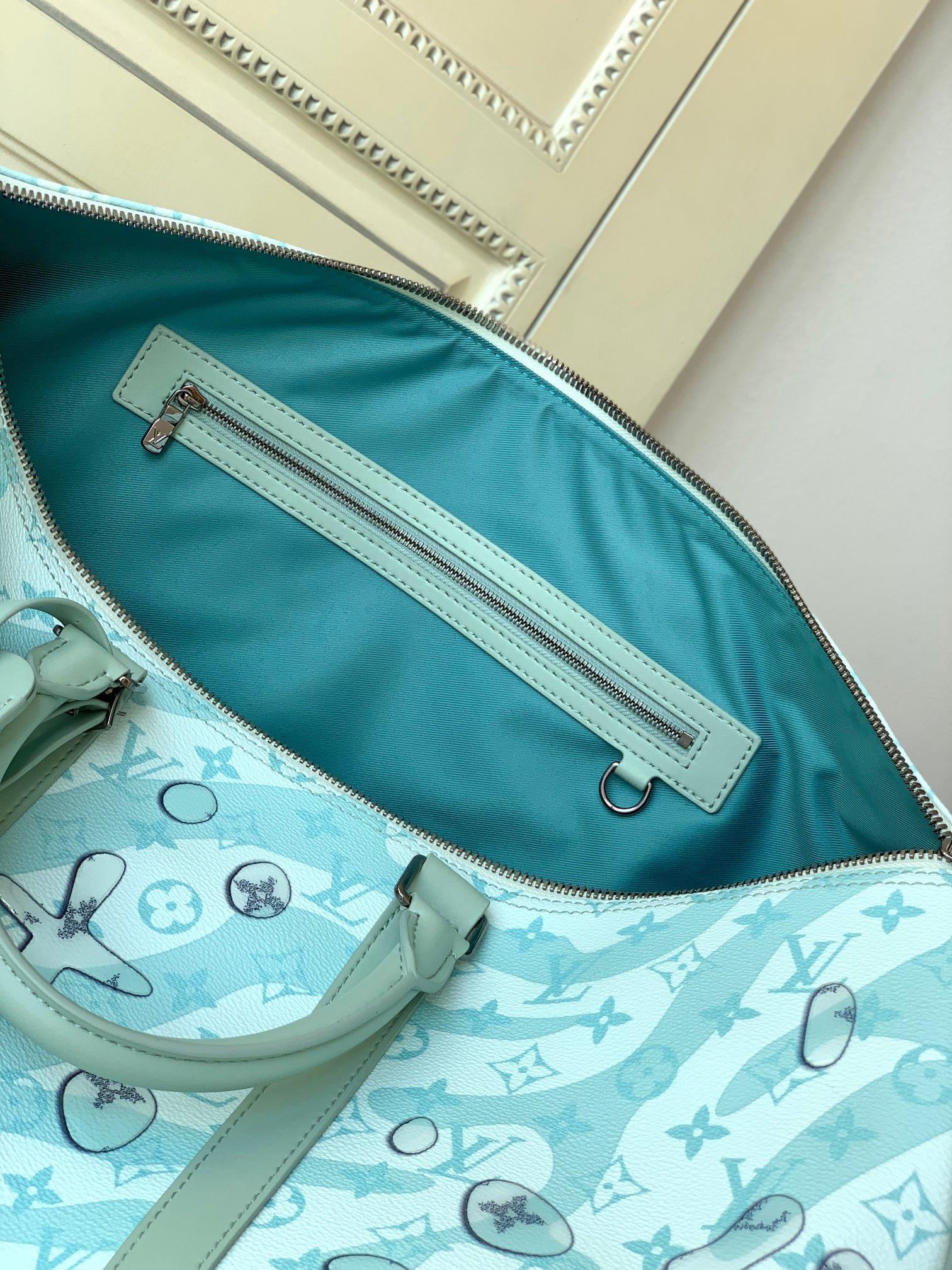 Louis Vuitton Keepall Bandouliere 50 Aqua Garden