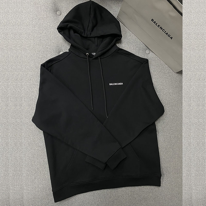 발렌시아가 로고 코튼 후디