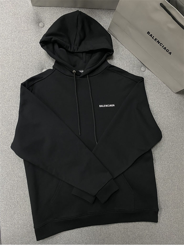 발렌시아가 로고 코튼 후디