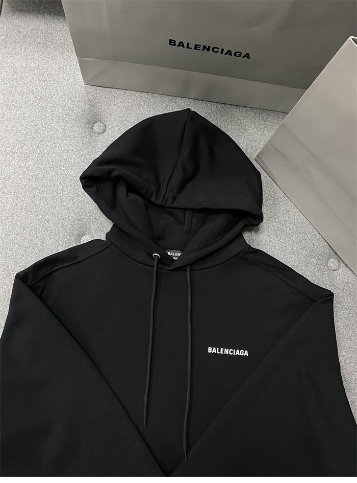 발렌시아가 로고 코튼 후디