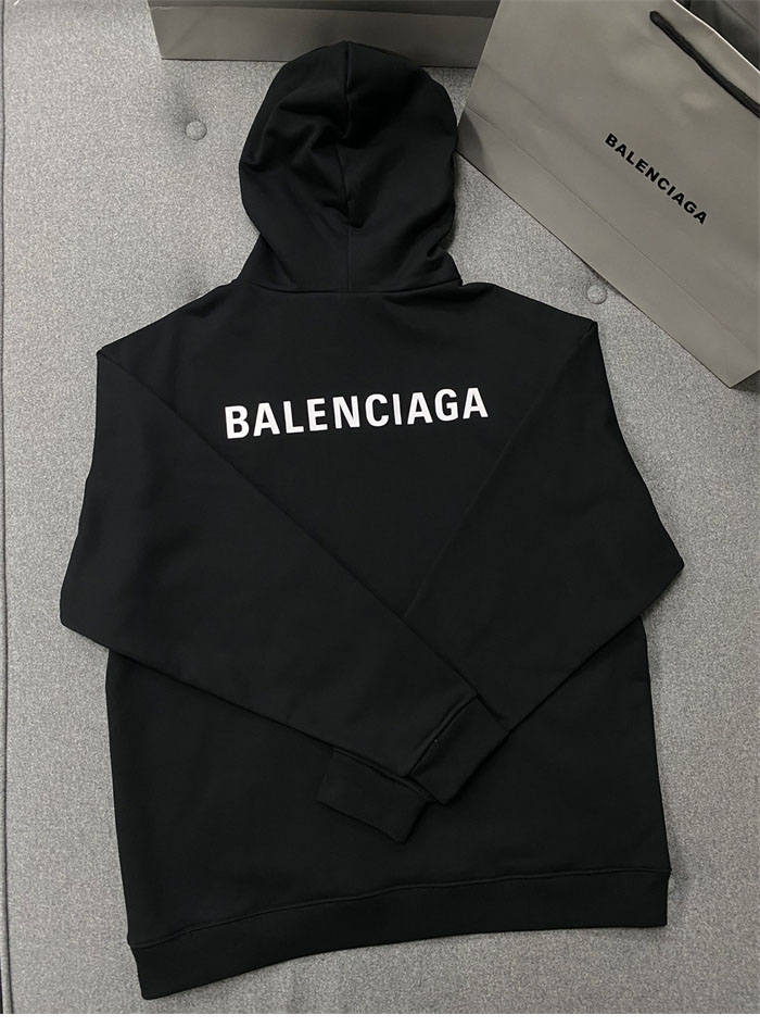 발렌시아가 로고 코튼 후디