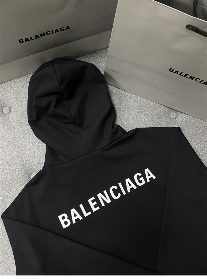 발렌시아가 로고 코튼 후디