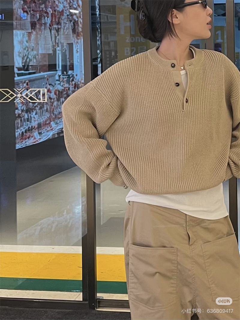 로로피아나 Umi 리브 니트 코튼 스웨터