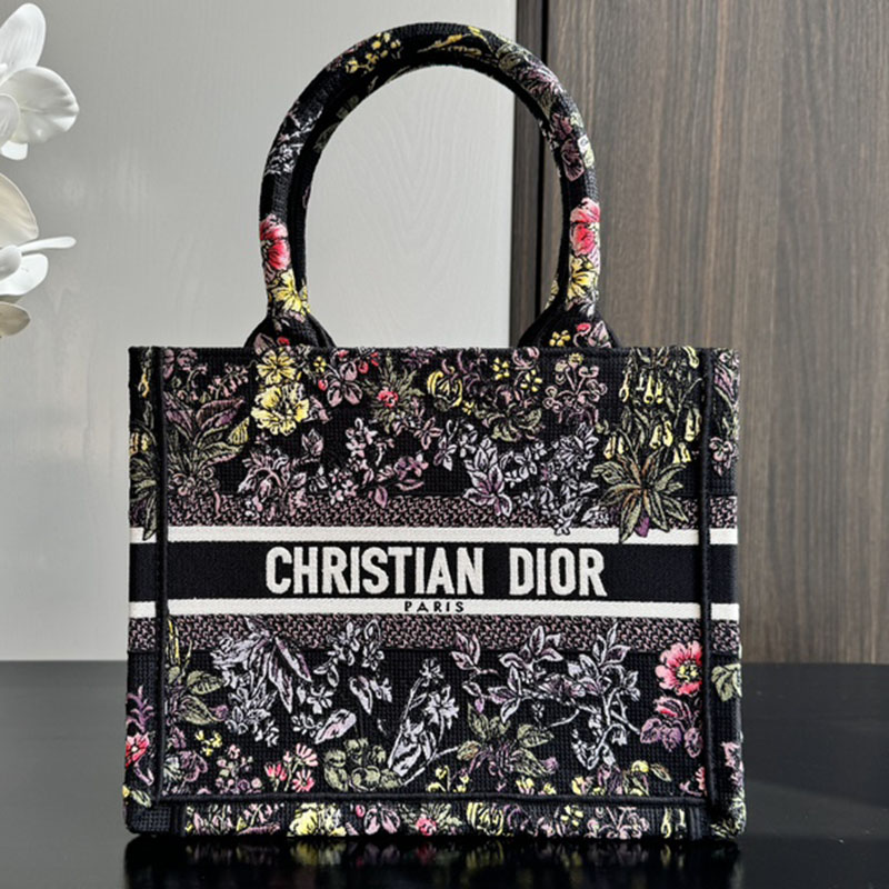 디올 북 토트백 스몰 밀레피오리 유니콘 블랙 멀티