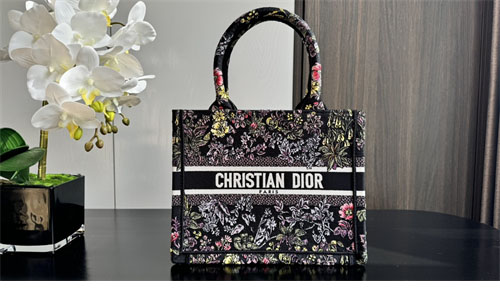 디올 북 토트백 스몰 밀레피오리 유니콘 블랙 멀티