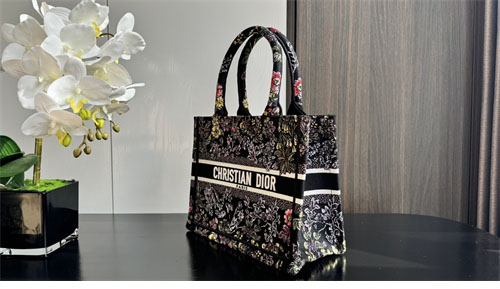 디올 북 토트백 스몰 밀레피오리 유니콘 블랙 멀티