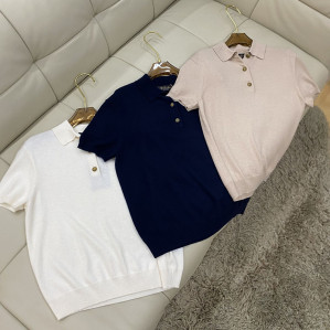 로로피아나 25SS 캐시미어 울 니트 반팔