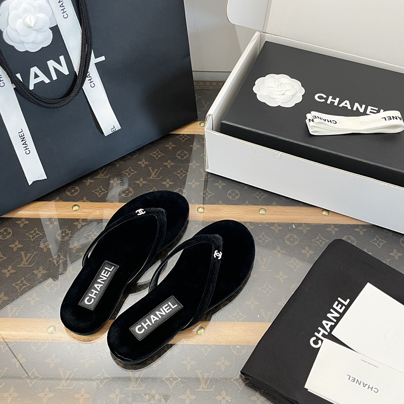 샤넬 24S cc로고 벨벳 플립플랍 쪼리