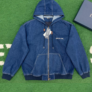 디올 Tag 코튼 데님 후드 집업 자켓