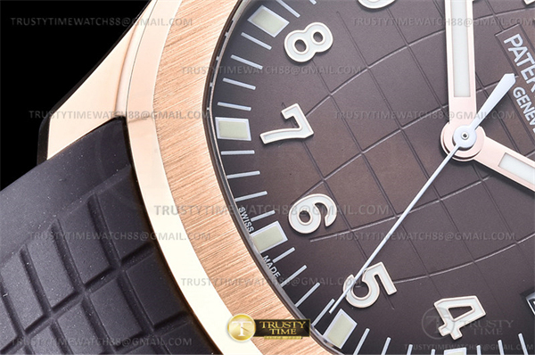 3K공장 아쿠아넛 로즈골드금통 브라운다이얼 러버스트랩 Aquanaut Ref.5167 RG_RU Brown_Num 3KF V3 A330