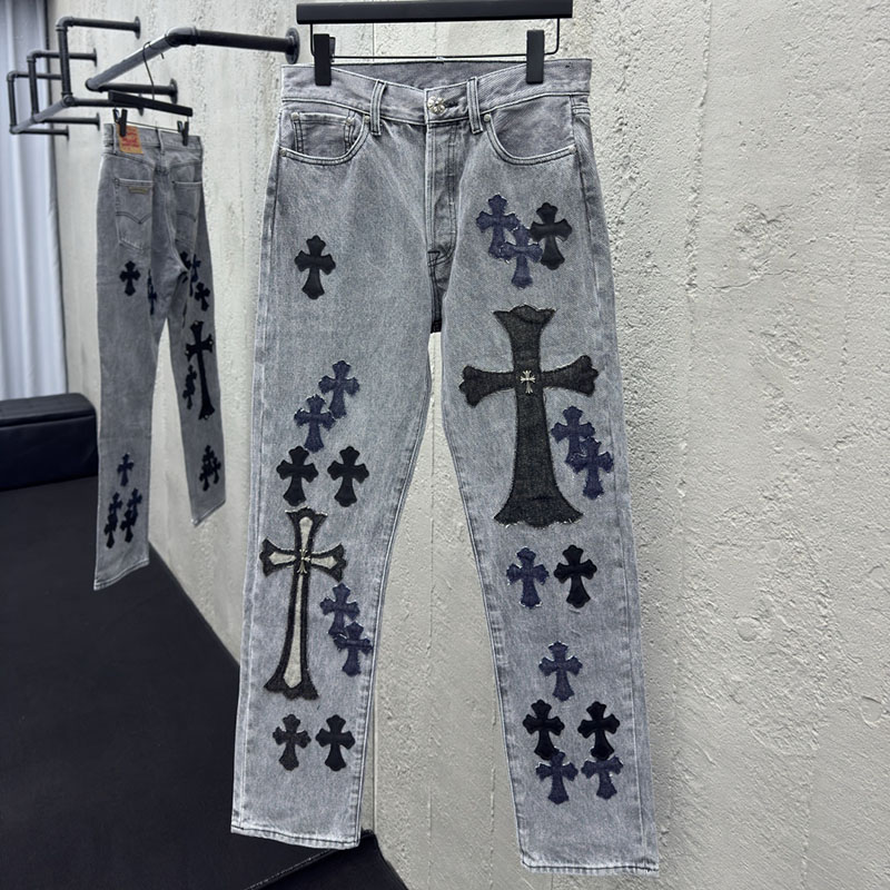 크롬하츠 멀티 크로스 데님 팬츠