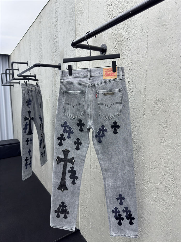 크롬하츠 멀티 크로스 데님 팬츠